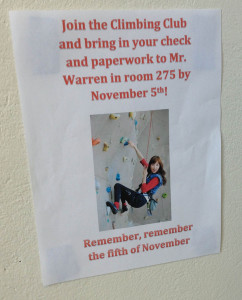 Come hang with the climbing club