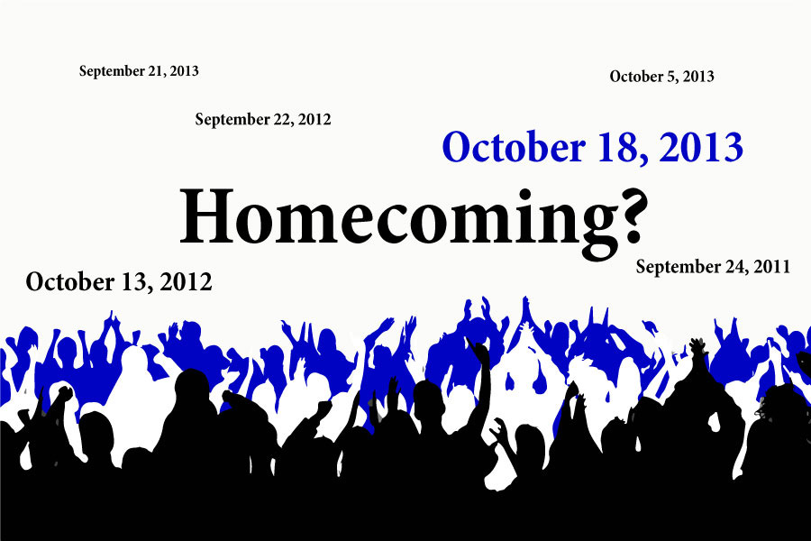Various dates of Homecoming over the years with 2013s October 18, 2013.