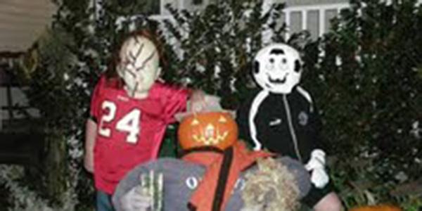 Young Grant and Brianna Johnson celebrate Halloween