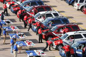 Competitors working on the