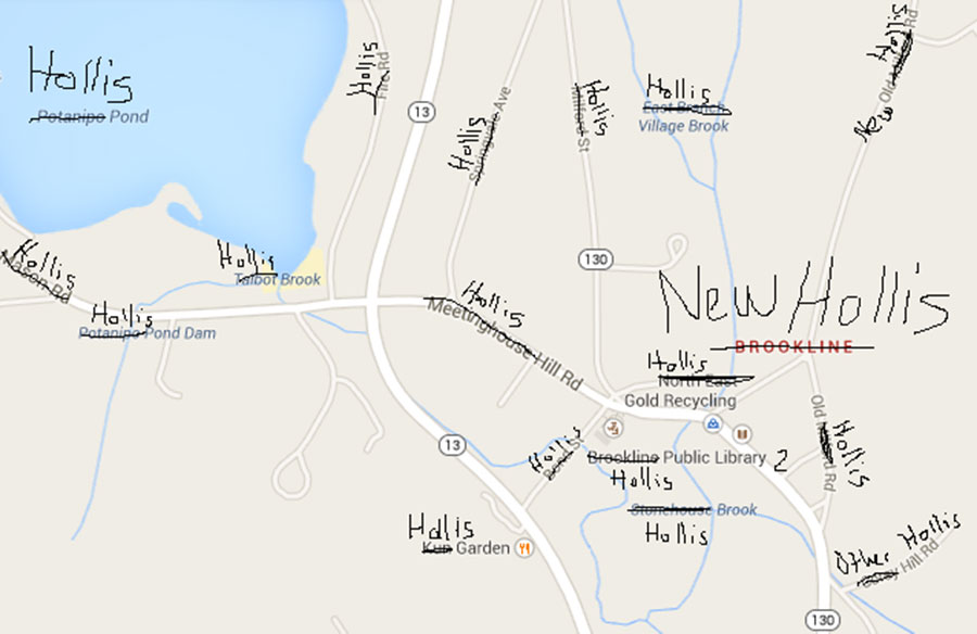 Hollis proposed map of Brookline