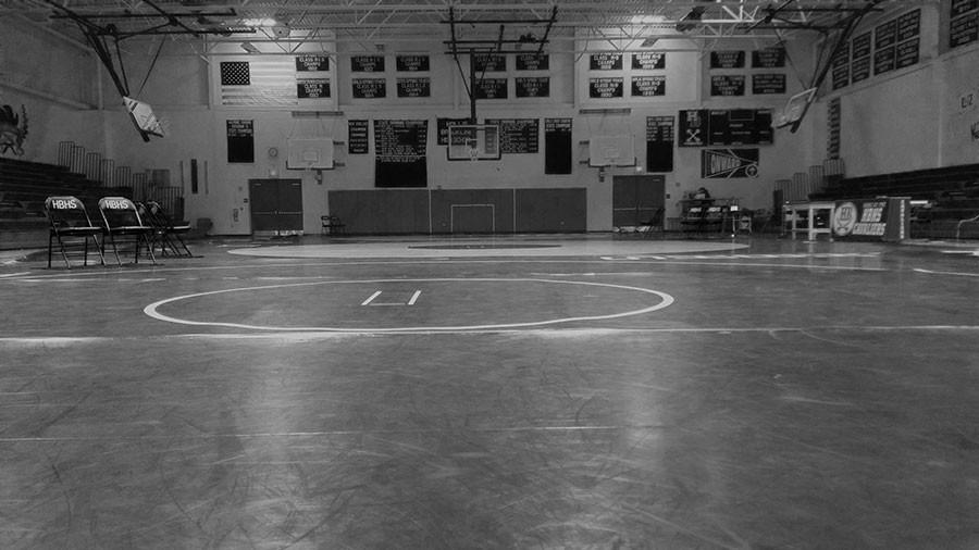 The scene in the HBHS gymnasium prior to one of this years home tournaments. 