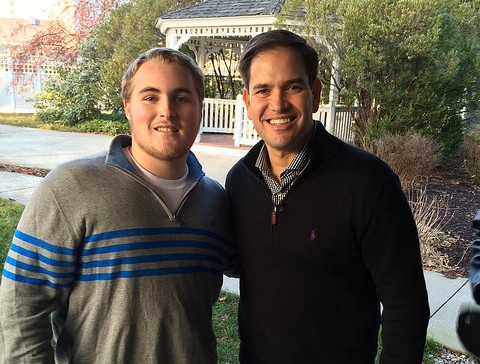 Jack Shields and presidential candidate Marco Rubio. 