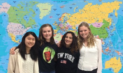 The four foreign exchange students who are attending HB for the 2015-16 school year.