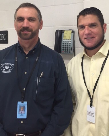 HB's Vice Principals Robert Ouellette and Tim Girzone participating in the phenomenon of "face swapping".