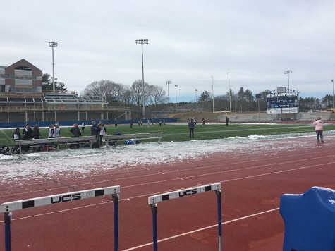 The team's preseason scrimmage at UNH last weekend surp featured snow.