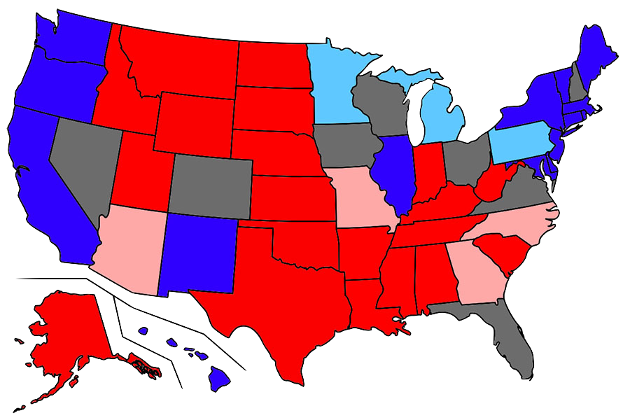 Blue%3A+Safe+Democratic%3B+Light+Blue%3A+Lean+Democratic%3B+Red%3A+Safe+Republican%3B+Pink%3A+Lean+Republican%3B+Gray%3A+Tossup