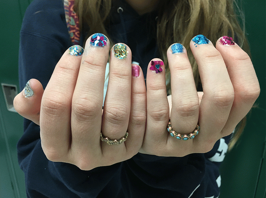 The finished nails of Emma Maxwell '17.