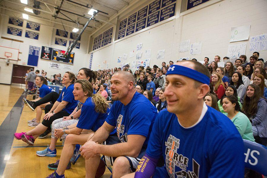 HB Staff sits on the side during the Staff vs. Unified game.