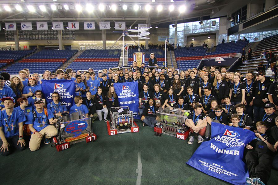 HBs FIRST Robotics team wins first place at the district meet held April 6 through 8. The team then  moved on to Nationals in St. Louis from April 26-29 (Stay tuned for information on the latter competition). 