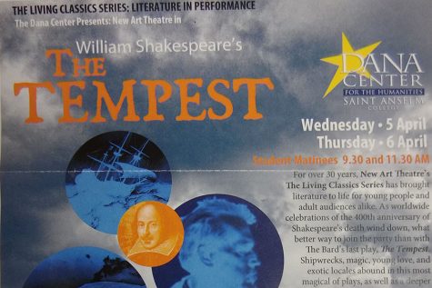 On Wednesday, April 5, members of the freshman class attended a showing of The Tempest, performed at Saint Anslems College