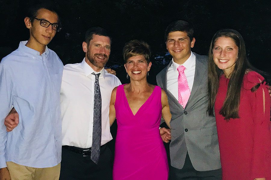  Standing with his host family, Pablo (far left) attends Mrs. Roy’s son’s Confirmation during his two weeks with the family. Joining him were Mrs. Roy’s husband (second from left), Mrs. Roy (center), and Mrs. Roy’s children (right of her).  “He was family,” Mrs. Roy said. “He was a part of us.”
