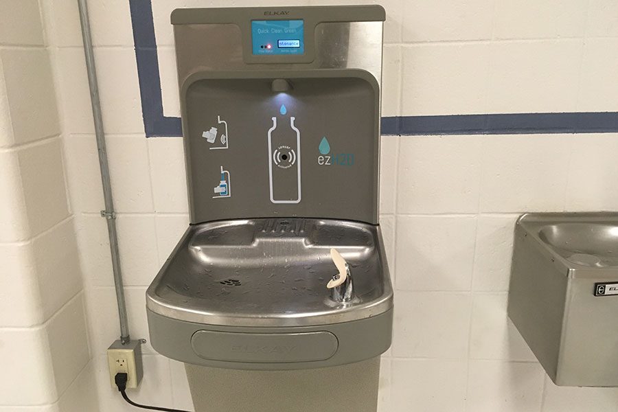 The water bottle refilling station is the source of the request of junior Kevin Hallerman
