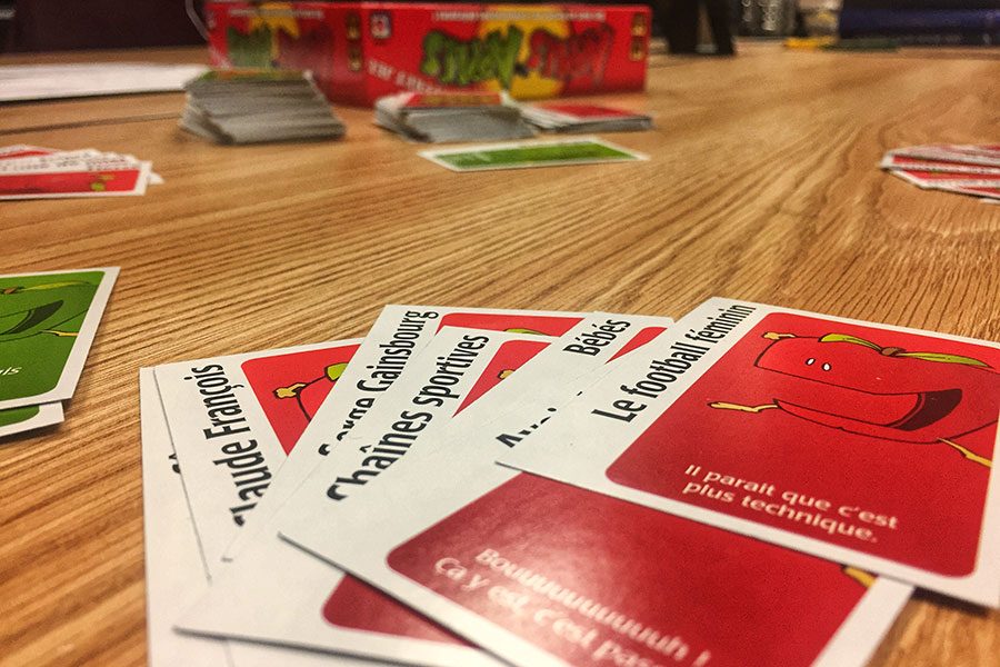 Allowing kids to naturally improve their French, games are also enjoyable. Apples to Apples En Francais is a popular choice. “So we play those games in French and we communicate in French, and there is quite some Frenglish, but it is not stressful, very spontaneous, and it’s lots of fun,” says Madame Faucher. 