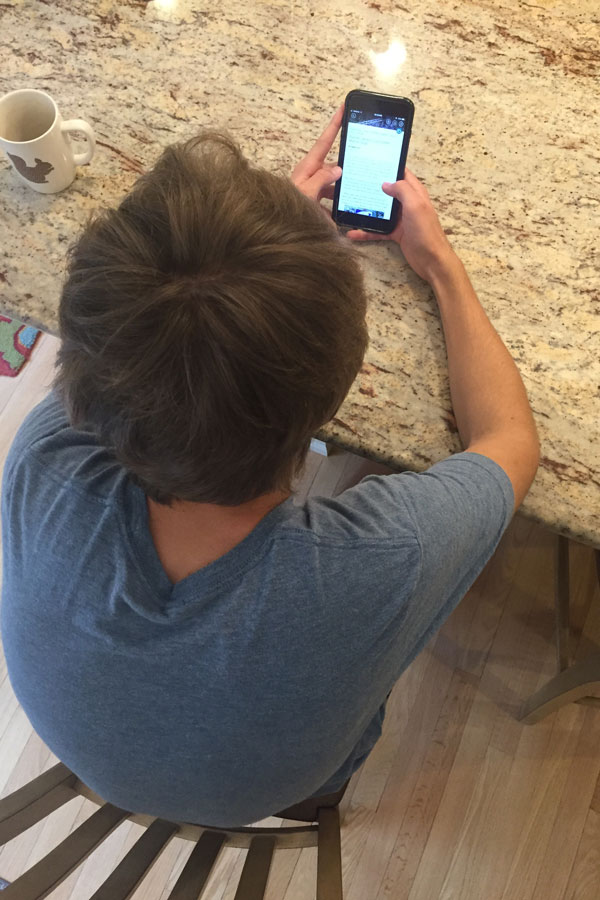 Joe Caswell ‘19 uses his iPhone 7 like many students around the Hollis-Brookline community and beyond.