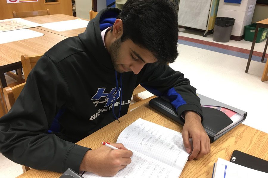 Miglani spends his study period hard at work, today solving calculus equations. His study is a useful time to chip away at the workload so he can have more free time in the evenings.