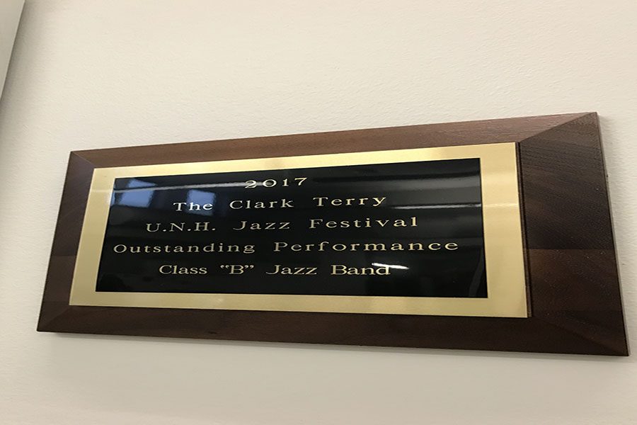 One+of+the+HBHS+Honors+Jazz+Band%E2%80%99s+two+outstanding+performance+awards+from+the+Clark+Terry+UNH+Jazz+Festival.