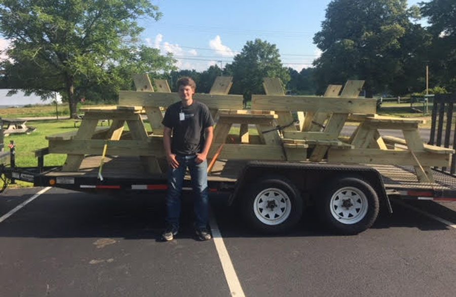 Ethan Hemenway’ 18 finishes his Eagle Scout project.