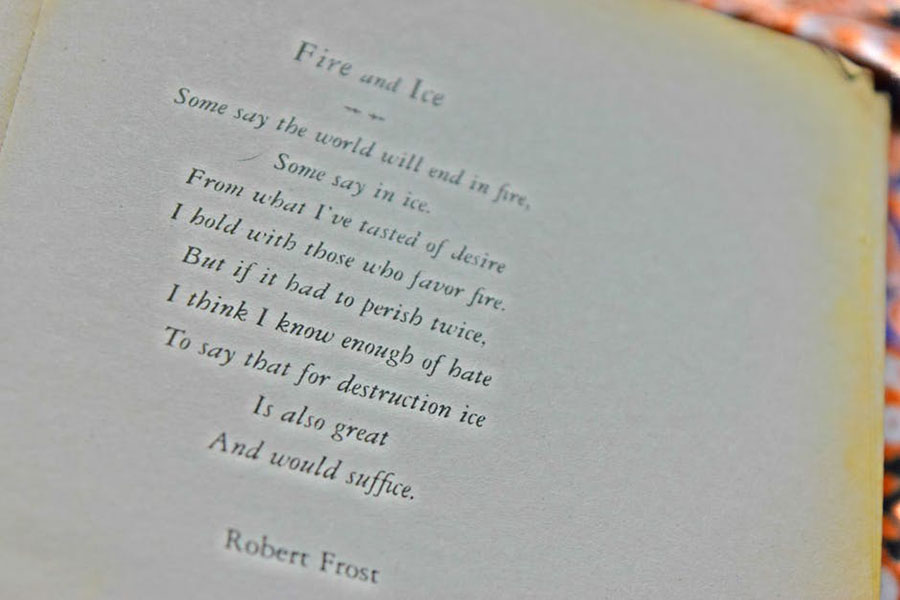 Poetry Out Loud speakers are encouraged to engage in a variety of poetic traditions, such as that of Robert Frost. However, they aren’t just limited to traditional western poetry; poems from around the world are all involved and available to be recited.