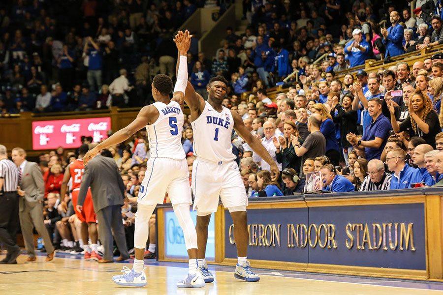 Pictured here are Duke’s superstars RJ Barrett and Zion Williamson. Duke is poised to make some noise in the tournament this year, with a star-studded lineup and a veteran coach. “Duke has a lot of talent and looks ready to win the tournament,” said Evan Simonds. 
