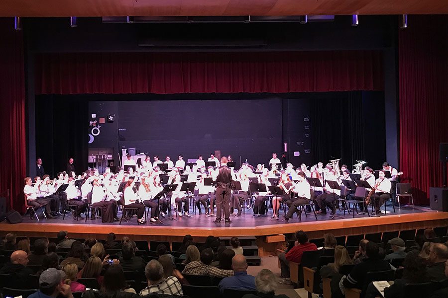 
On Monday, Feb. 18, students attending the trip met at Souhegan High School. The group of about 150 choir and band students put on a concert which consisted of the songs they would all perform at Disney Springs. “Working with other schools is even good for conductors. The teachers are learning from each other too. It just improves everybody,” said Umstead.
