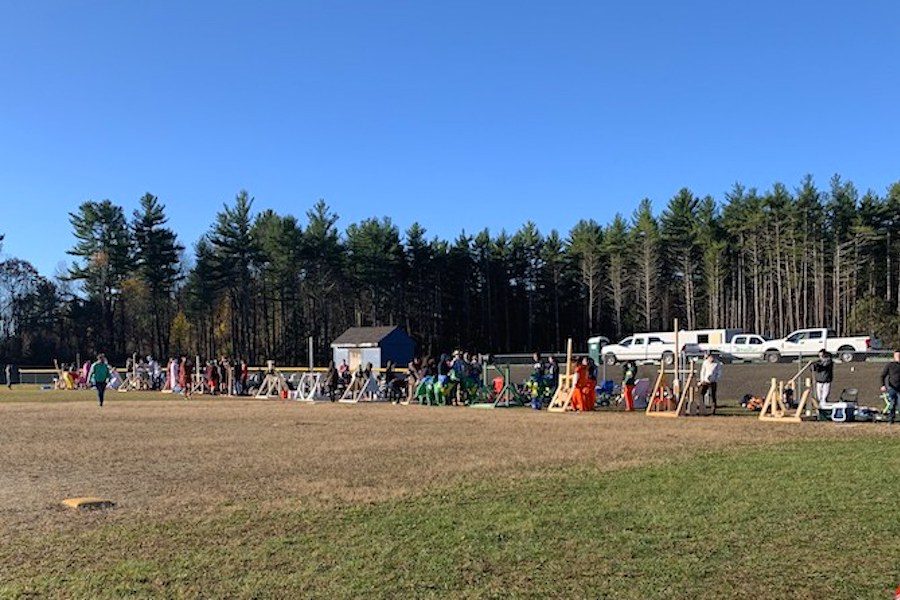 The students lined the softball field as they test their final trebuchet constructions. The kids had over a month to prepare for such a feat and, even though stressful, it was still exciting. “Our group has had a lot of fun designing it and going through the process,” said Plummer. 