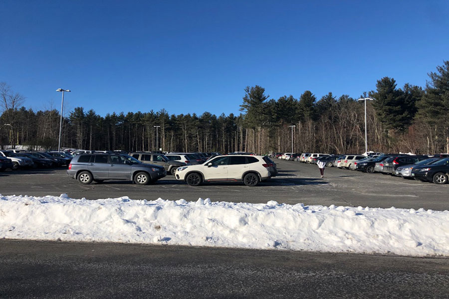 One of the current parking lots that provides 258 spots for students. It fits the majority of the upperclassmen, yet still leaves many students with no available spots. “I really like getting rides from my mom. Haha just kidding, I really wish I had a spot,” said Miles Montgomery ‘22.