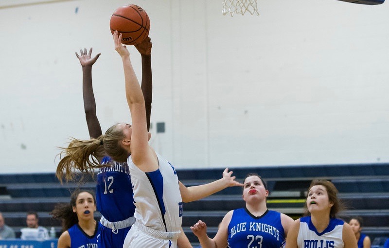 Amanda Goclowski ‘20 goes up for a basket during a 2019 game. This is Goclowki’s third year on the varsity team. “Currently, we have a record of 13-1. We beat Lebanon and that game we came out ready to play, the adrenaline that game was immense,” said Goclowski. 