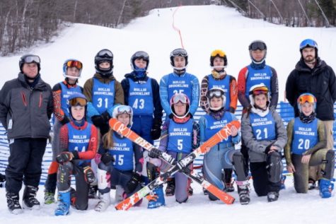 The HB skiers pose for a group picture after a race. The HB ski team practiced and raced at Crotched Mountain throughout the season, where they had a strong performance at their state meets. “It was a great group of kids. It was a fun experience every time I went,” said Assistant Coach Milton Robinson.