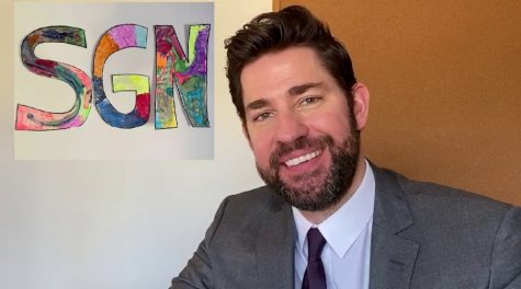 John Krasinski at home debuting his show Some Good News. He has done two episodes, each one talking about the positive side of the news during the Coronavirus outbreak. “It’s a nice break from the bad news going on all the time during the Pandemic”, said Annie Hazelton ‘21.