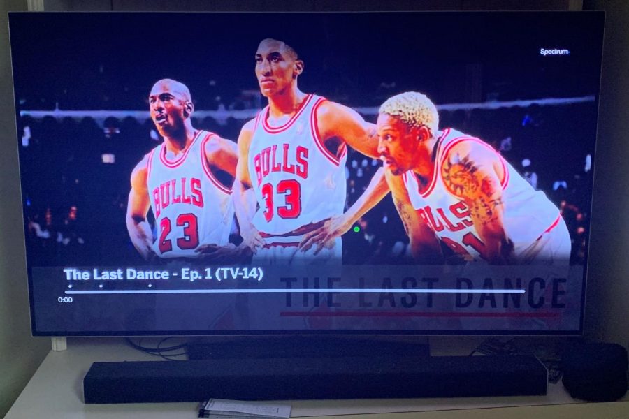 Michael Jordan, Scottie Pippen, and Dennis Rodman grace the cover of “The Last Dance”. Entertainment writer Jason Fraley says “36 years after first stepping on the court for the Chicago Bulls, His Airness remains the king as ESPN’s new 10-part documentary “The Last Dance” broke ratings records with its first two episodes.”