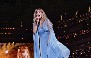 Taylor Swift wows the crowd singing in her Folklore section of the show. The Eras Tour, which Rolling Stone Magazine describes as “Live music at its highest spectacle and greatest excess,” pays tribute to her 10 beloved eras through exhibiting over 40 songs, beautiful outfits, and surreal aesthetics for over 3 hours.

