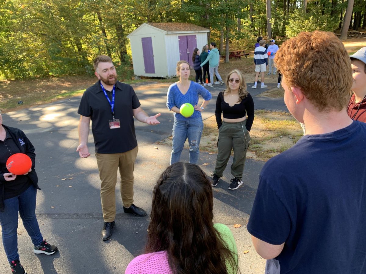 Students+and+teachers+playing+blindfolded+dodgeball+at+the+retreat.+The+game+allowed+groups+to+practice+communication+and+collaborate+as+they+worked+toward+a+common+goal.+%E2%80%9CI+had+such+a+great+day.+What+an+amazing+room+of+leaders%2C+now%2C+and+in+the+world+ahead%2C%E2%80%9D+said+Lin+Illingworth%2C+a+teacher+on+the+retreat.