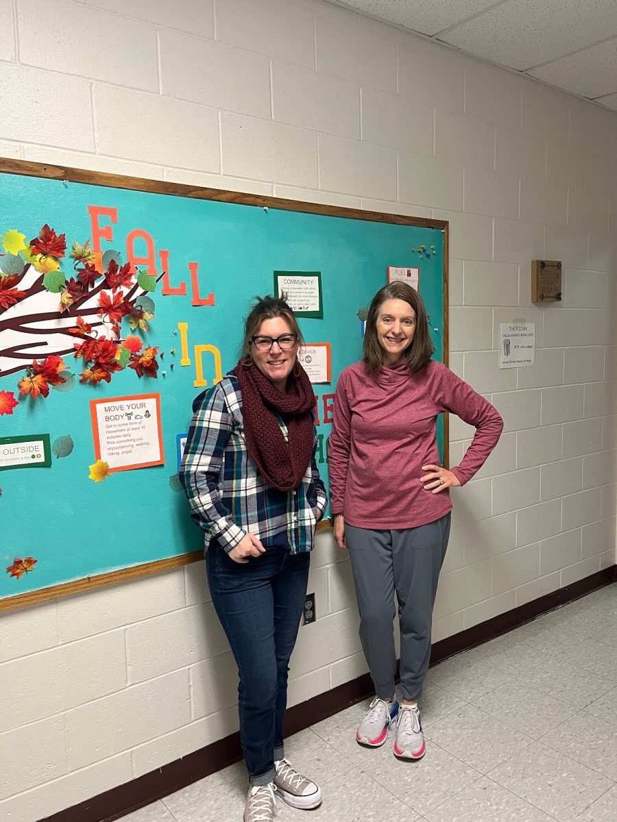 Nurse Kelly (Left) and Nurse Kate (Right) enjoying their last day of school before Thanksgiving break. They both are working hard to make sure everyone is immunized and have all of their paperwork in from the doctors. 