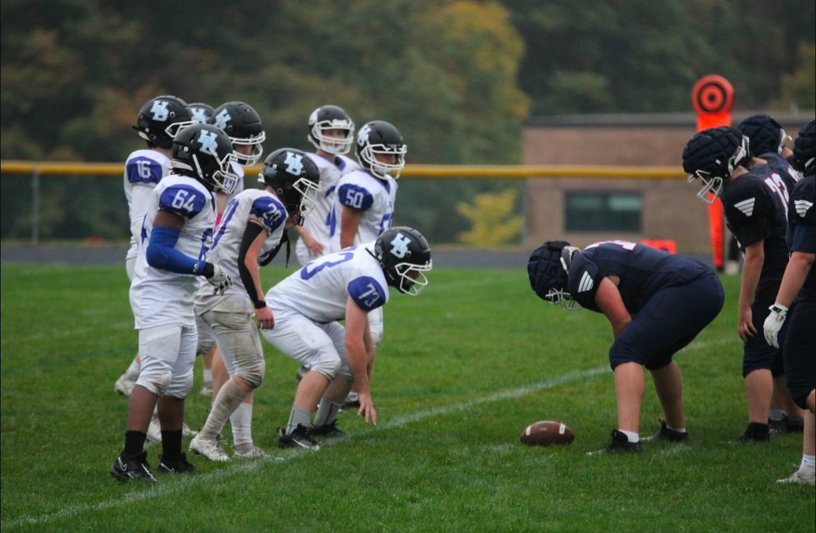 The Hollis Brookline High School Junior-Varsity Football team plays against John Stark. (Photo courtesy of the Hollis Brookline Athletic Booster Club)