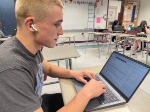 Student Jacob Critchfield takes early action to set up his Common App profile, despite only being a junior. Common App is used for the majority of college applications, so it is vital to be prepared.