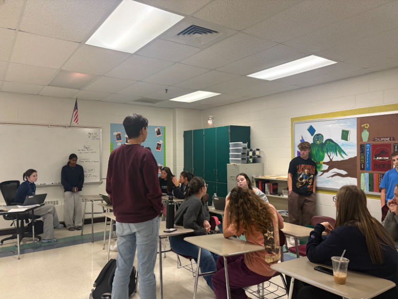 Photo Caption: Halloween pep rally details being finalized at a recent Grand Council meeting.