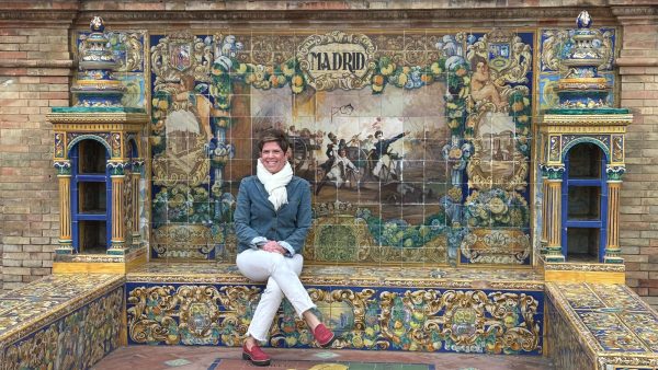 Sra Roy in Spain, helping to educate students on Spanish culture
